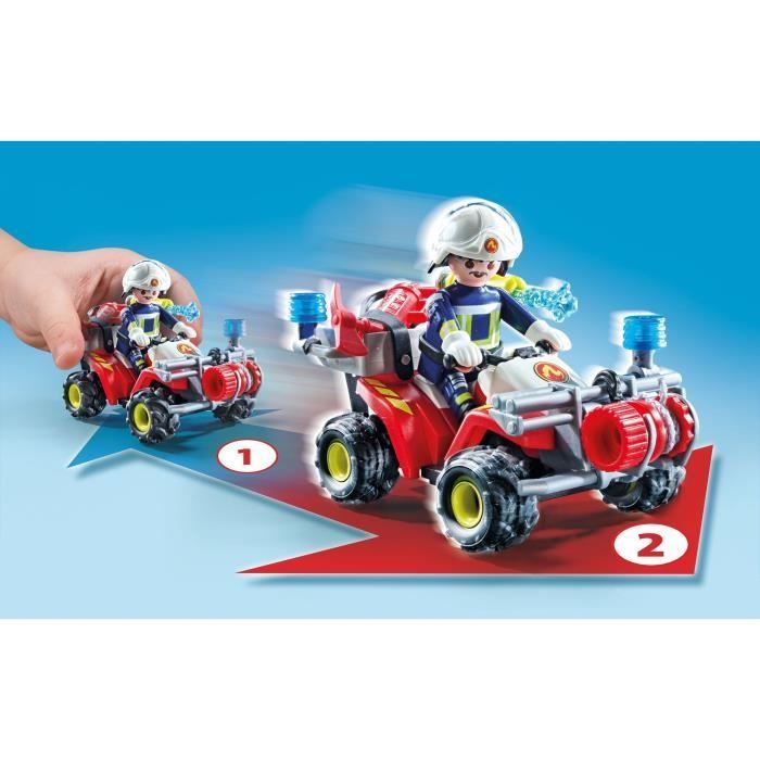 PLAYMOBIL 71825 Brandweerman met quad en brandende struiken