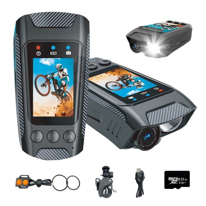 4K HD Sports Camera - Cycling Camera - 32GB - WiFi - Stabilization - Waterproof - Suitable for Outdoor Motorcycle and Bicycle Recording