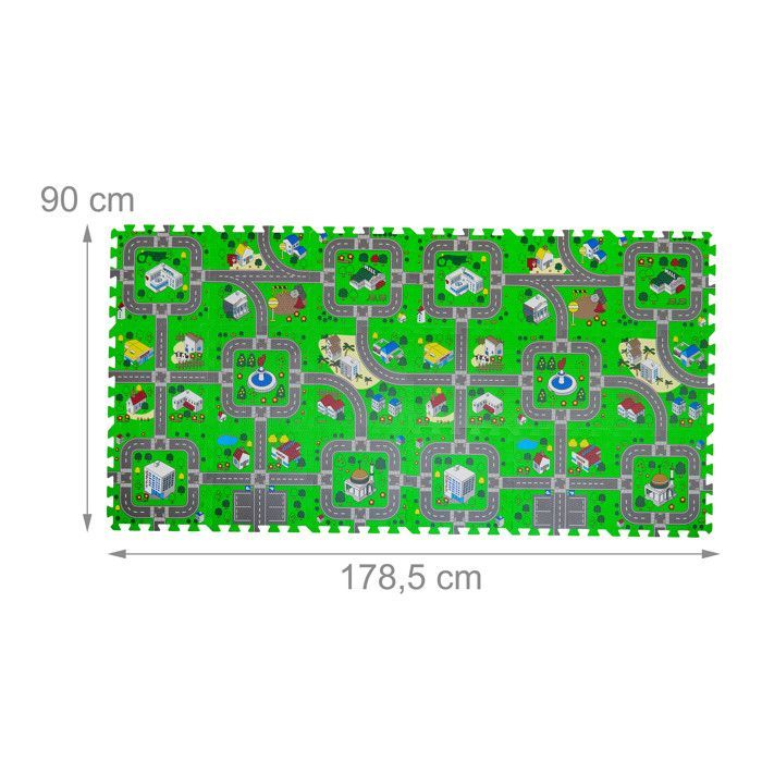 Tapis de puzzle - RELAXDAYS - Circuit - 18 pièces - Mousse EVA - Multicolore - 178,5 x 90 cm