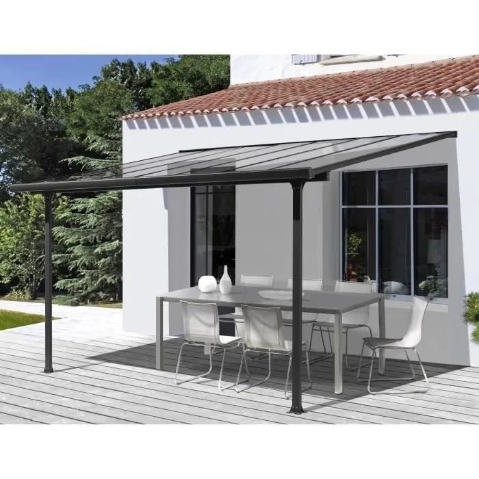 Terrazza sul tetto in alluminio 9,21 m² - 300 x 307 cm - Grigio antracite