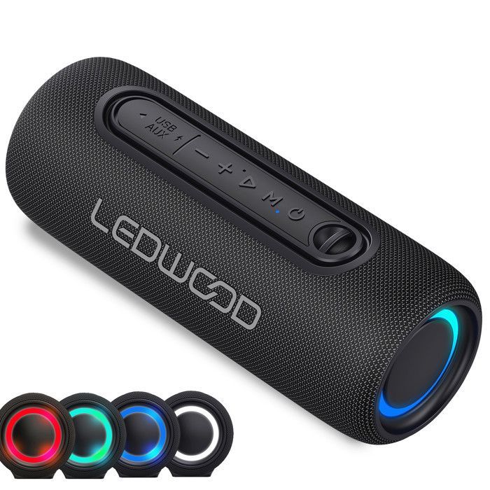 Enceinte Hifi Autonome 100W Ledwood XS100, Effet LED, Buetooth USB, TWS, IPX5, Assistant Vocal,10W RMS,Batterie 2000mAh+Clé 32G
