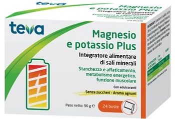 Complément minéral TEVA Magnésium et Potassium Plus, 24 sachets, contre la fatigue et l'épuisement