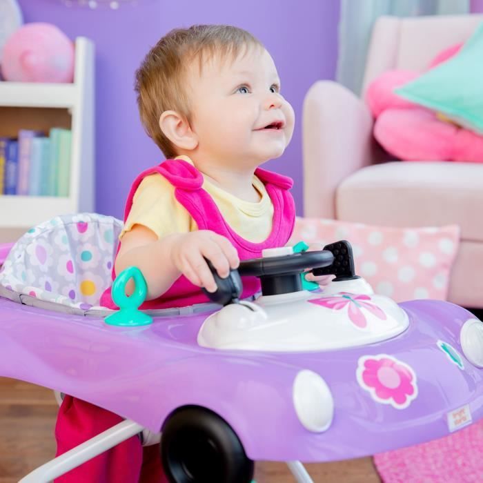 Andador dobrável 3 em 1 BRIGHT STARTS para bebês, carrinho pequeno, 3 modos de brincadeira para desenvolvimento, roxo, presente para bebês