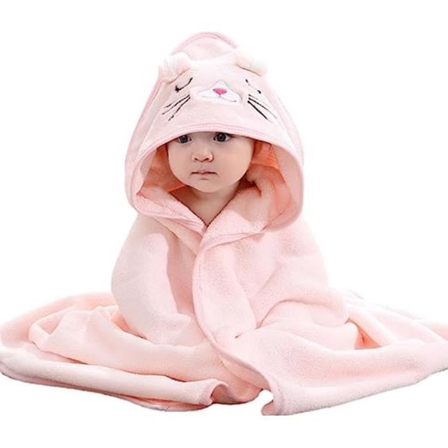 Toalla para bebé, capa de baño con capucha para bebé, toalla de baño suave para bebé con paño de baño