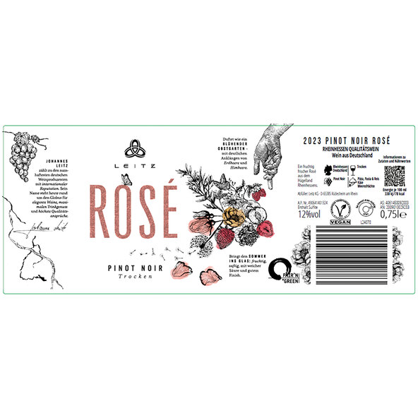 Pinot Noir Rosé, 6 pulloa à 0,75 l