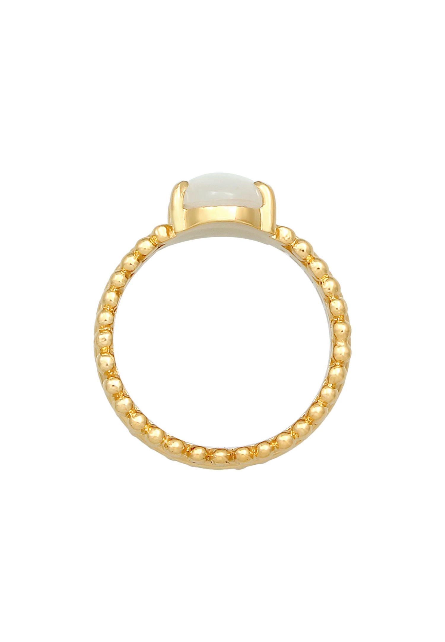 Elli PREMIUM Femmes Chunky Glamour Trend Blogger Oval avec pierre de lune en argent sterling 925 plaqué or