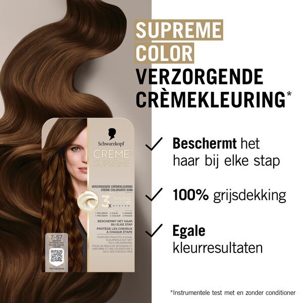 Schwarzkopf Creme Supreme 7-57 Temno bakreno blond negovalna kremna barva<br>182 g