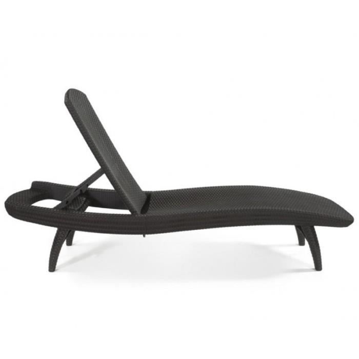 Pacific Sun ligstoel - Chaise longue - 4 standen - Kunststof - Tuin - Zwart