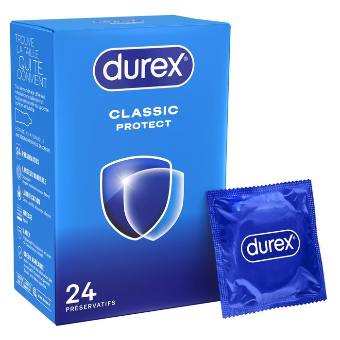 Camisinhas Durex Essential, caixa com 24 unidades.