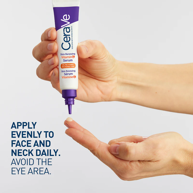 Sérum Renovador de Pele com Vitamina C da CeraVe é um sérum iluminador com vitamina C que renova a barreira protetora da pele.