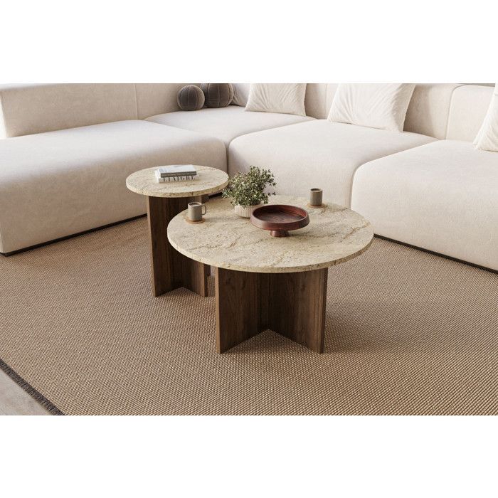 Conjunto de mesa de centro de madeira 