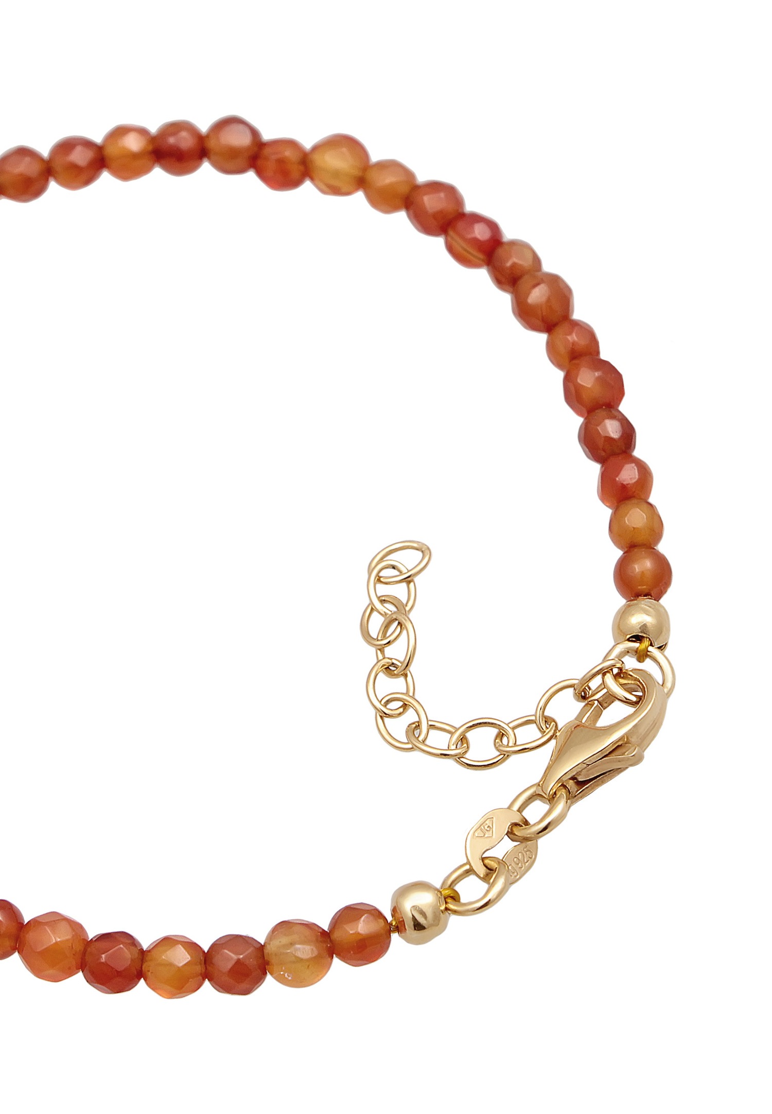 Elli Femmes Perles chatoyantes avec Boules d'Agate brune en Argent Sterling 925 Plaqué Or