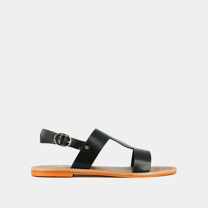 Sandales  en cuir noir