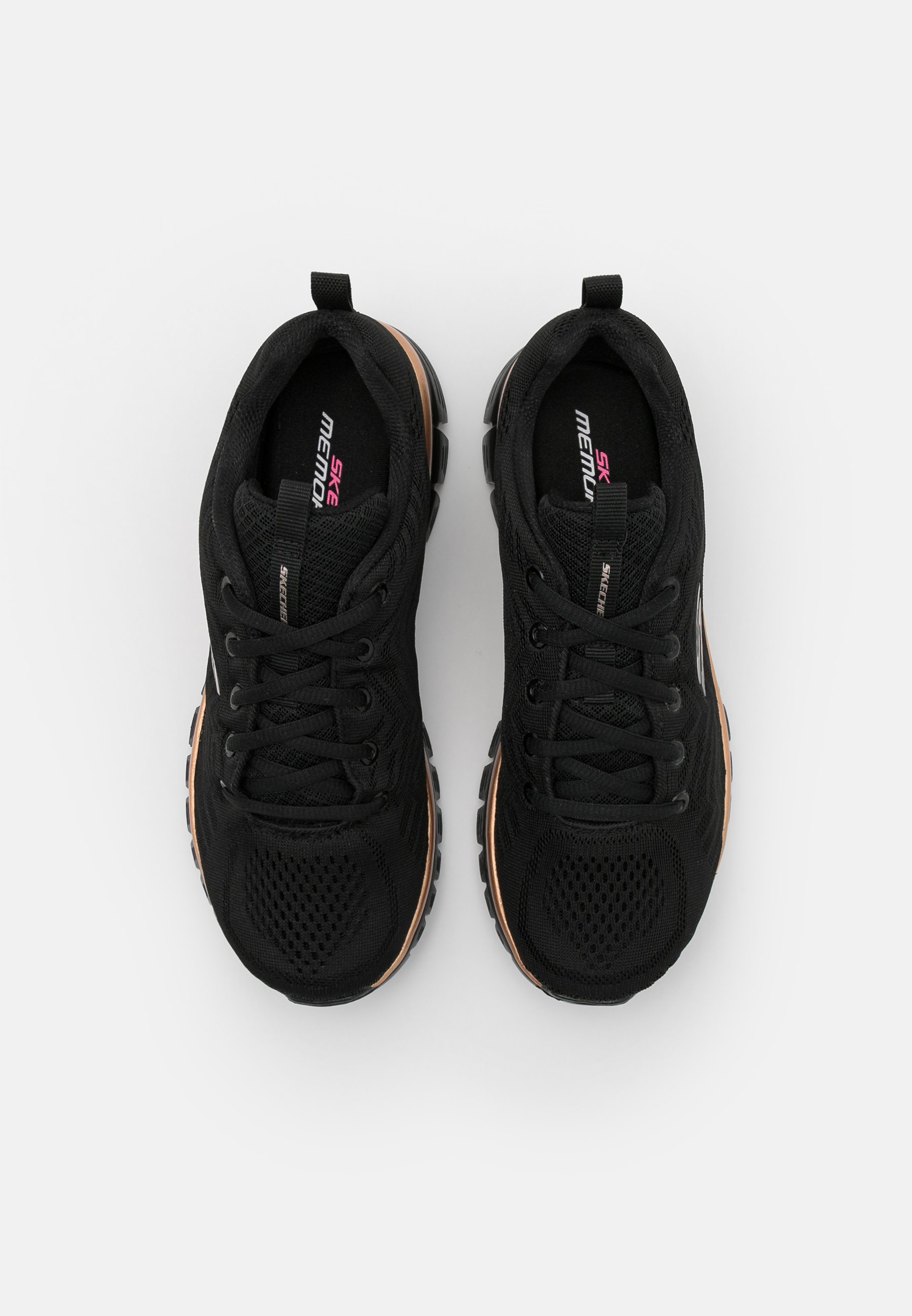 Skechers GRACEFUL - Baskets - noir/or rose
