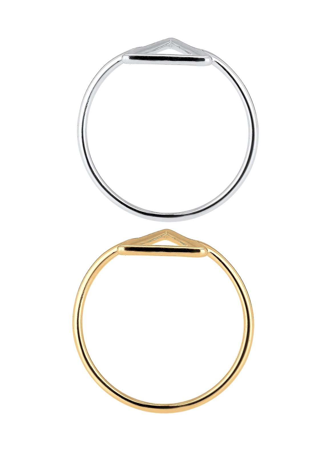 Elli Femmes Set Triangle Geo Bi-Color en argent sterling 925