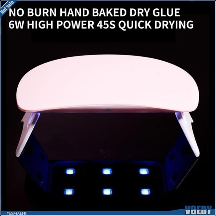 Mini lampada LED per unghie a forma di lampada per unghie, lampada portatile per manicure, rosa chiaro, per professionisti della nail art.