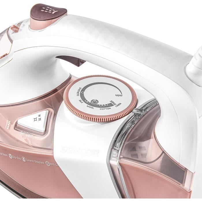 Ferro a vapor - SENCOR - SSI 8300RS - 3200 W - 350 ml - 45 g/min - Branco/Rosa