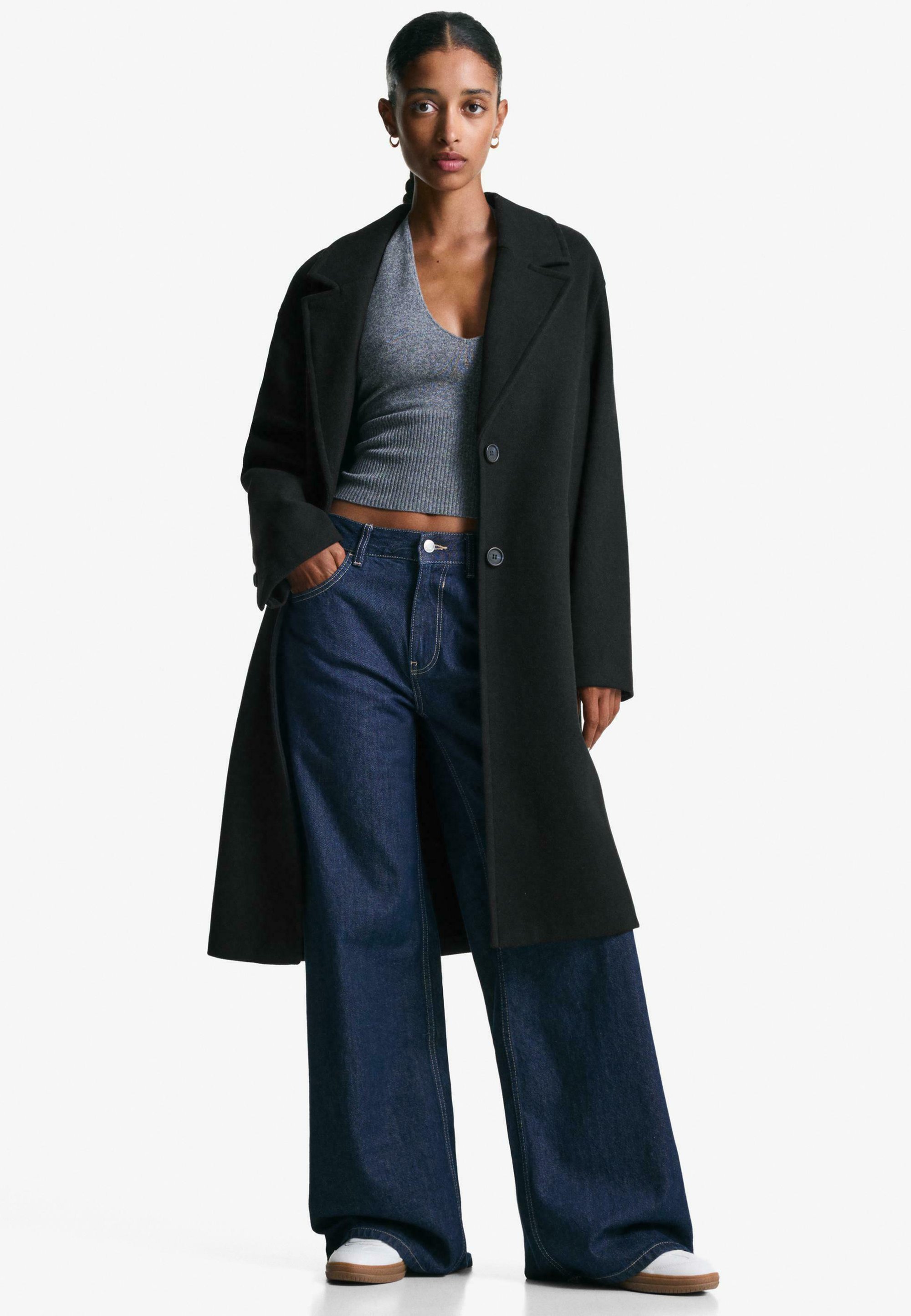 Palton clasic Bershka - negru