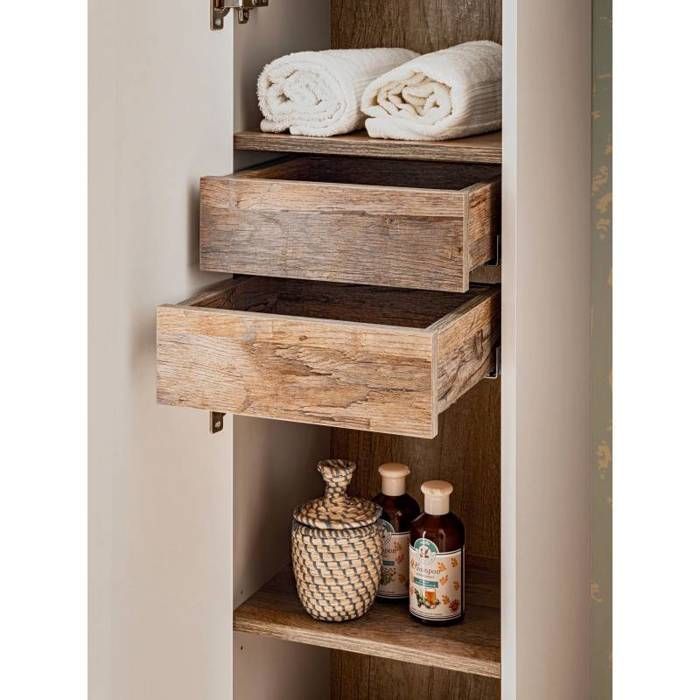 Ensemble salle de bain double vasques 180 cm + 6 éléments - Rosario Taupe