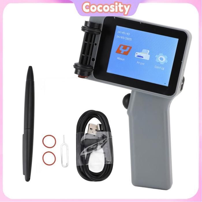 Portable HD Inkjet Printer, Multifunctional LED Coding Machine for Plastic Bottles, Silver Color