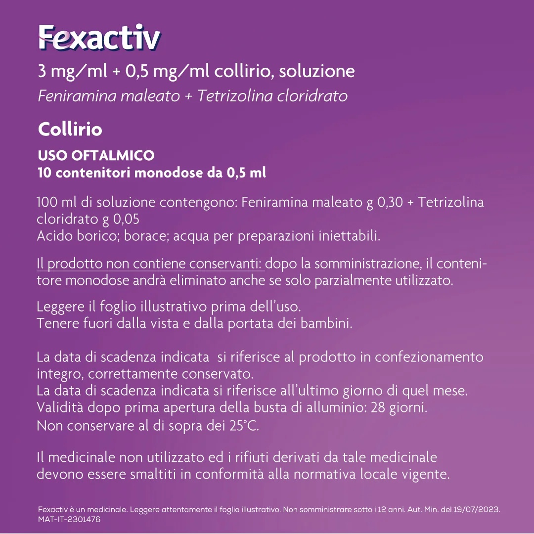 FEXALLEGRA Fexactiv Augentropfen 0,3 % + 0,05 % 10 Ampullen Antihistaminikum