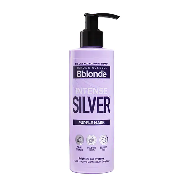 Maschera per capelli biondo platino, argento intenso, anti-giallo.
