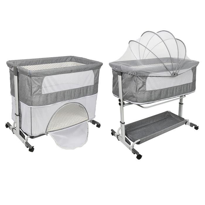 Cuna plegable 2 en 1 para bebé - Marca - Gris 113*66*84cm - Cuna de viaje