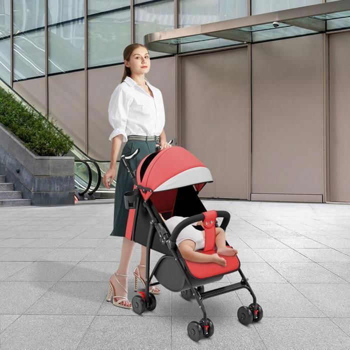 Boy's Stroller - MIPAN - Ultra-Lightweight Baby Stroller - Foldable and Reclining from Birth to 25 kg - Red