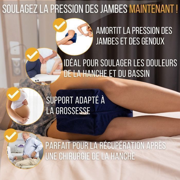 Ergonomic Knee Pillow for Sleeping - Orthopedic Pillow - Memory Foam Between the Legs Pain Relief 25 x 20 x 17 cm