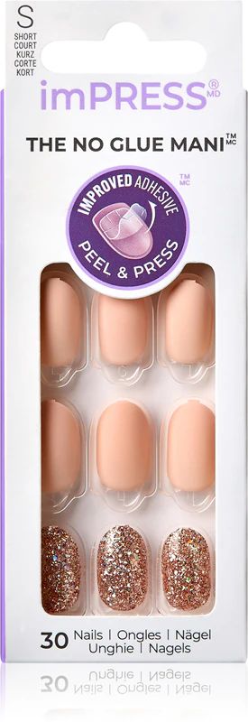KISS imPRESS Unhas postiças curtas autoadesivas sem cola