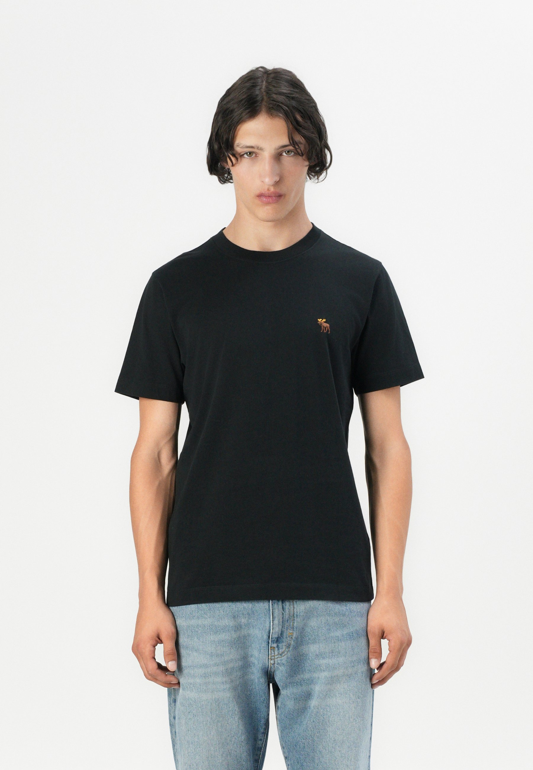 Abercrombie & Fitch ICON CREW 5-PACK - Basic T-shirt - zwart/gebroken wit/zandkleur/bruin/wit