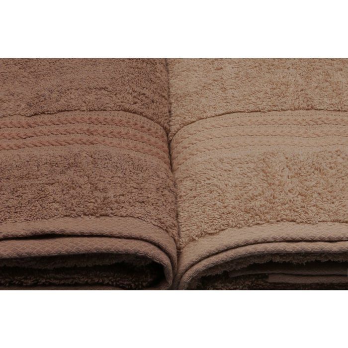 Ensemble de 4 serviettes de bain - 70 x 140 cm - Crème