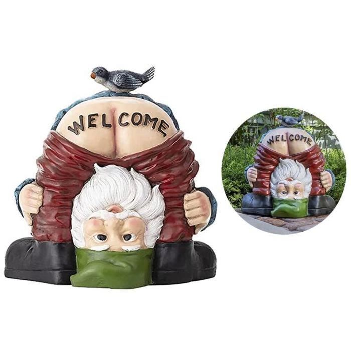 Ornements de pelousestatuette drôle de nain de jardin en résinepour Décoration ExtérieureIntérieureCourMaisonPorcheCadeau