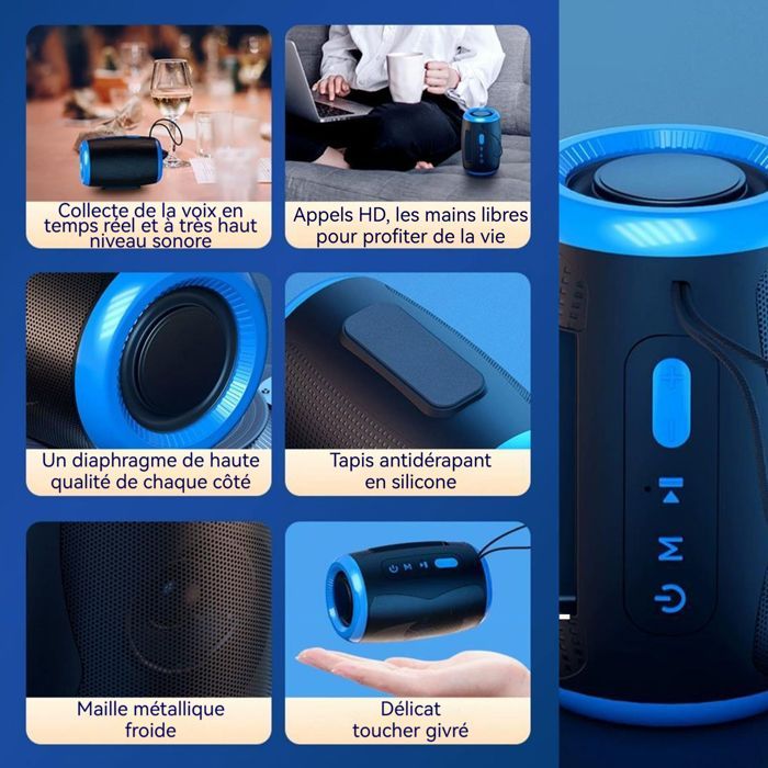 LCC® KAI 2 Wireless Bluetooth Speaker Capsule Design Compatible with Smartphones/Tablets and MP3 Players Including iPhone - Black