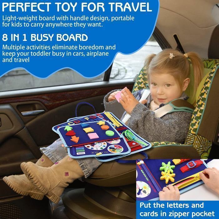 Tablero de actividades Montessori para bebés de 1 a 5 años: juegos de mesa con actividades de desarrollo para niños, regalo educativo para niños y niñas.
