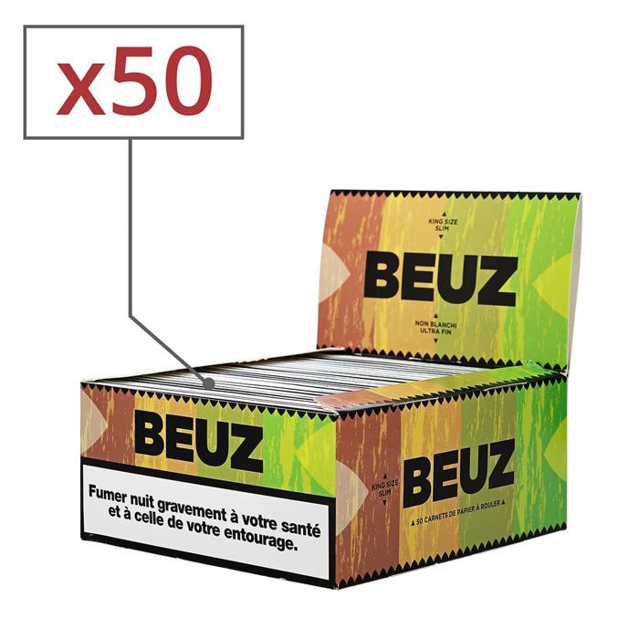 Papel de liar Beuz marrón fino, paquete de 50