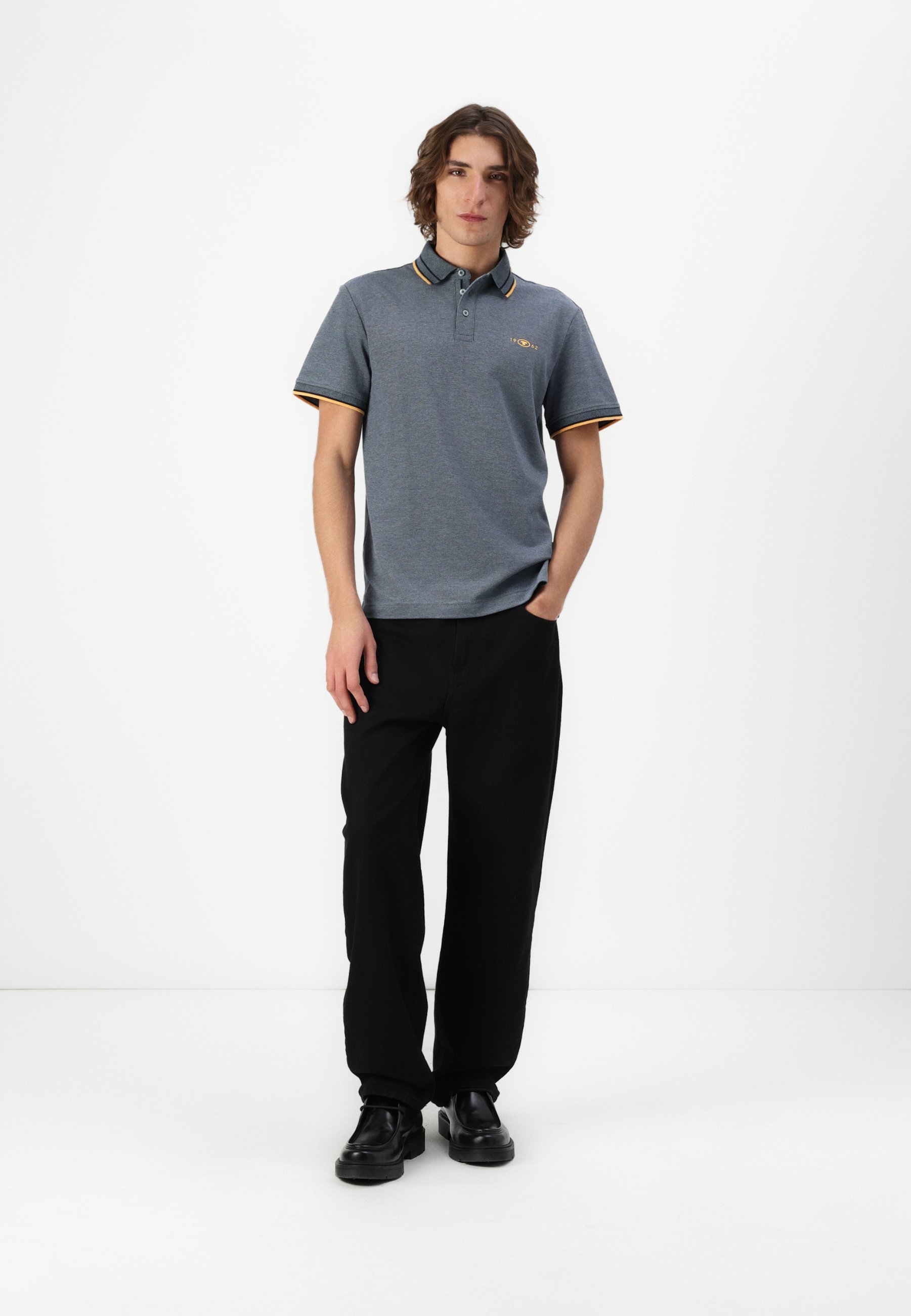 TOM TAILOR Poloshirt - marineblauw/grijs mintgroen