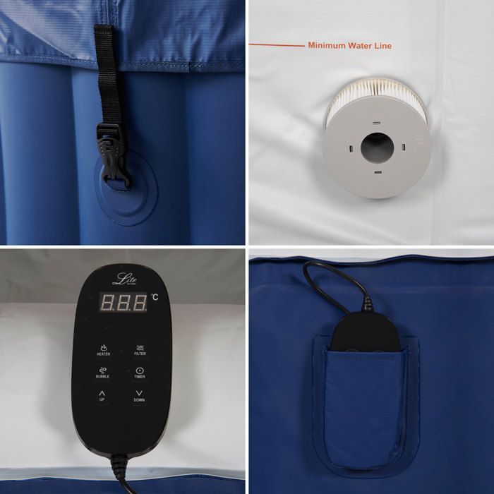 Vasca idromassaggio gonfiabile quadrata LITE da 185 cm - 6 persone
