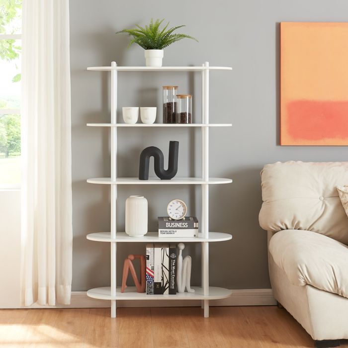 Scaffale bianco indipendente Øvre a 5 livelli