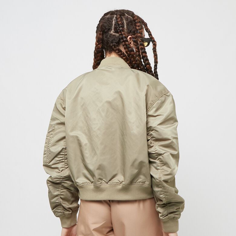 Chaqueta bomber corta acolchada con logo pequeño