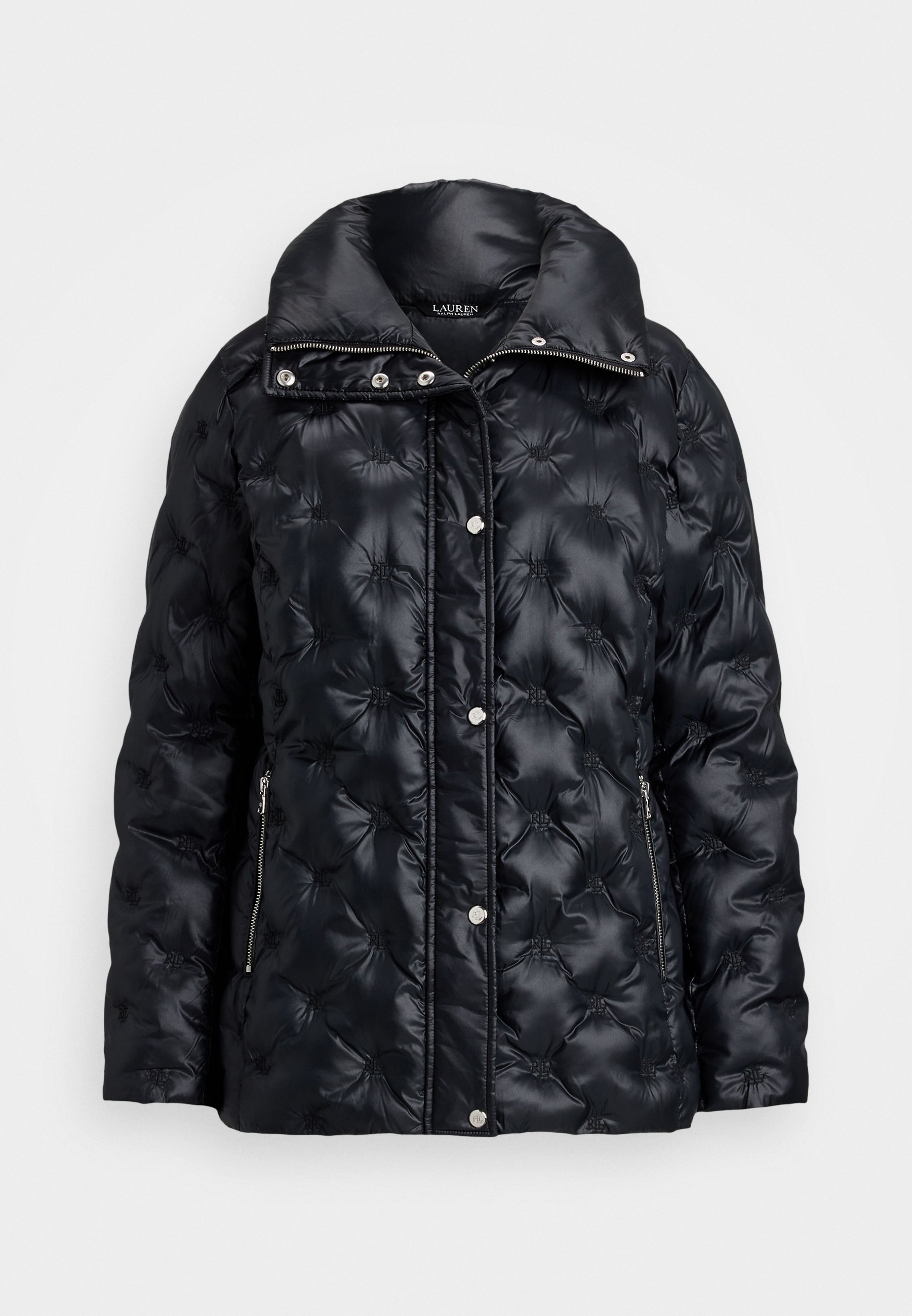 Lauren Ralph Lauren GEWATTEERDE DUFFENCOAT MET LOGO EN FUNNELNECK - Winterjas - zwart