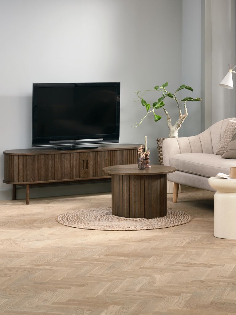LYNGVIG TV ormarić LYNGVIG 160cm 2 bočna vrata s roletama, tamni hrast