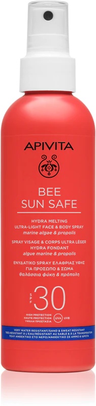 Апивита Би Сан Сејф Хидра Мелтинг ултра лагани спреј са заштитом од сунца SPF30, млеко у спреју са заштитом од сунца SPF 30