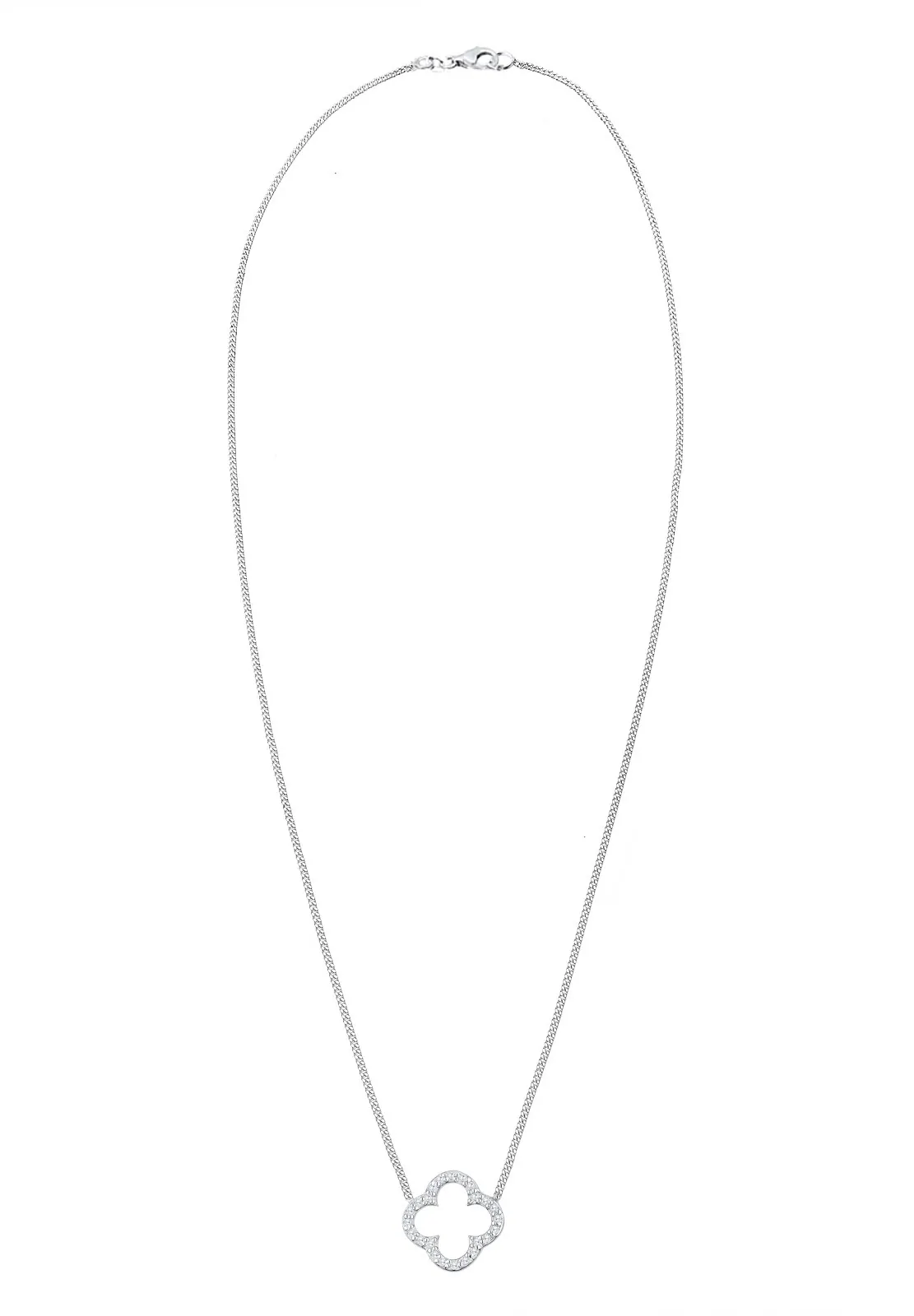 Elli Femmes pendentif trèfle élégant chance avec cristaux de zirconium en argent sterling 925