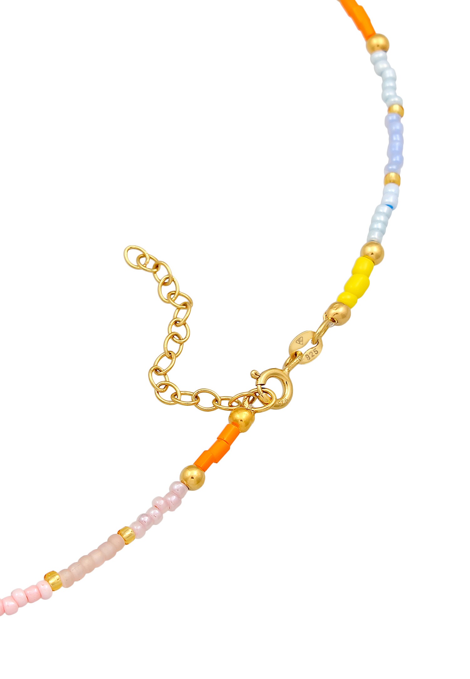Elli Femmes Choker Perles de verre avec Perle de Culture d'Eau Douce en Argent Sterling 925 Plaqué Or