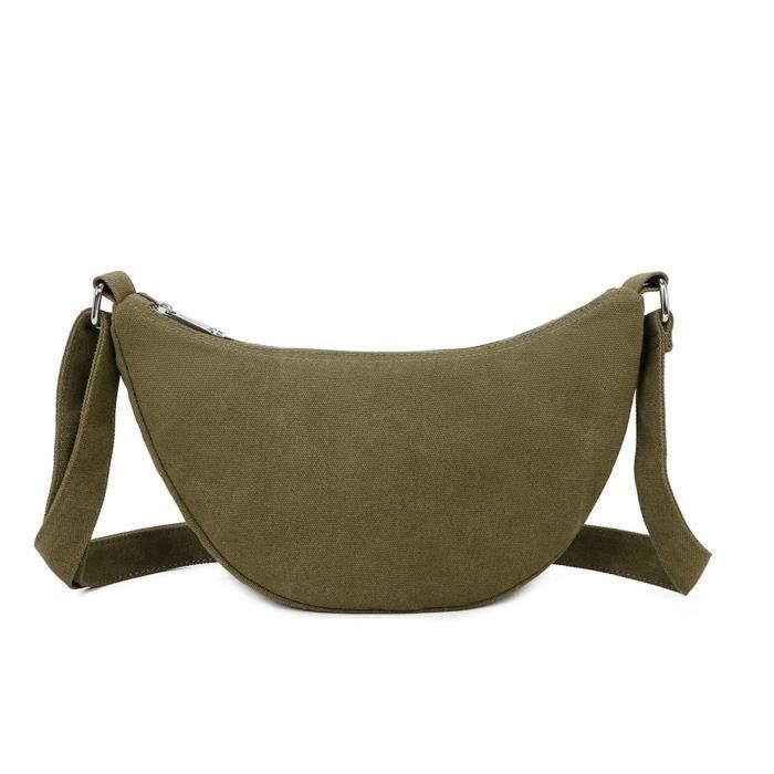 Sac Bandoulière Demi-lune Gallantry - Vert - Synthétique - L 30 cm x H 17 cm x l 7.5 cm