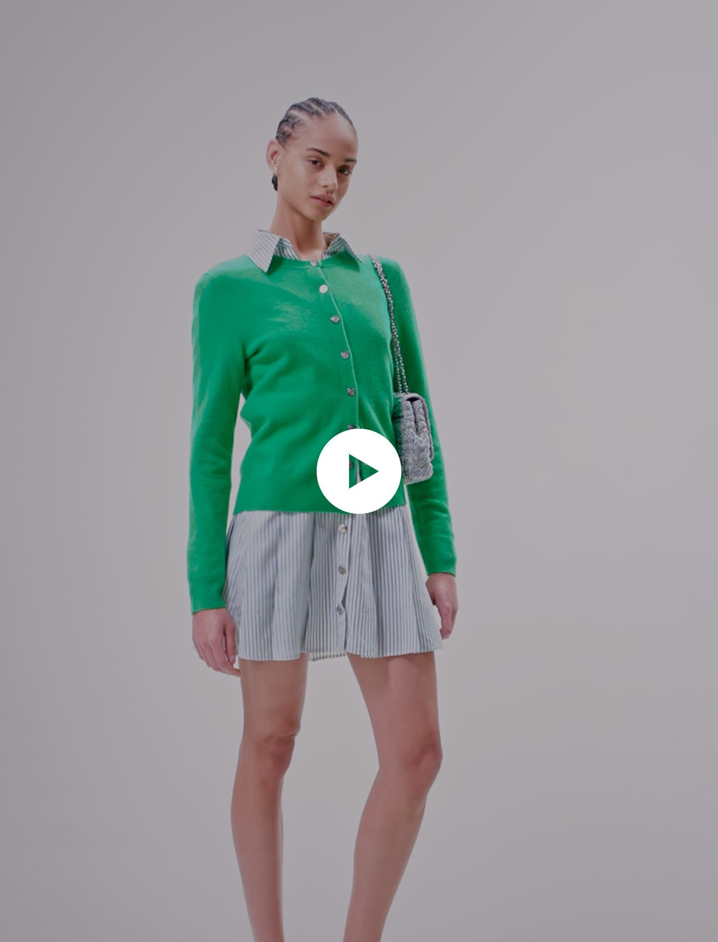 Kasjmier en wollen vest - Vert