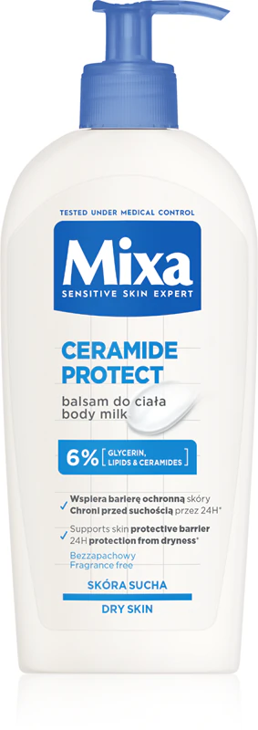 Leite corporal Mixa Ceramide Protect para pele seca e muito seca