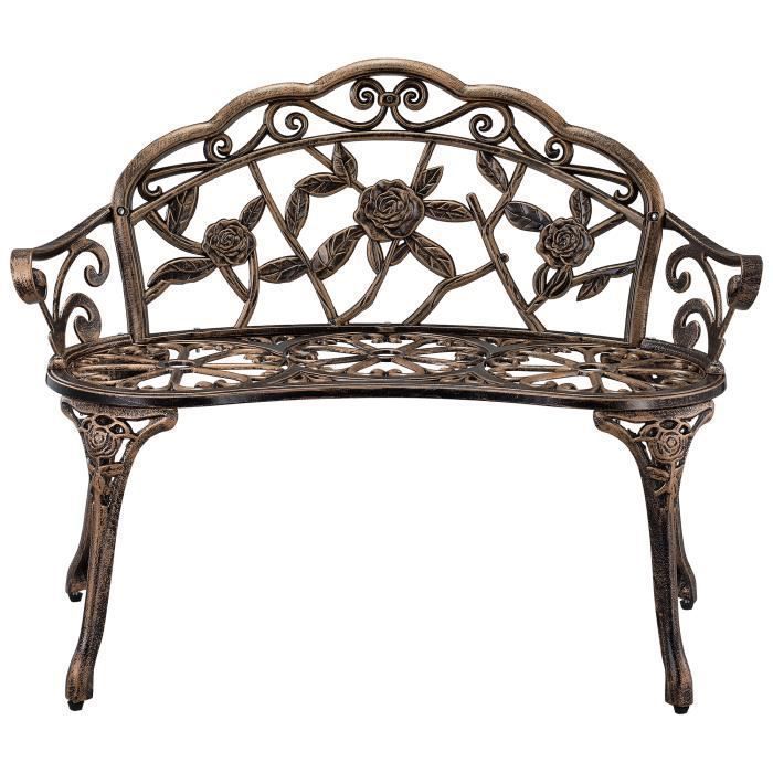 Banc de jardin alliage fonte - résistante á 2-siège rond du métal en désign ancien - - banquette - banc de jardin en fer