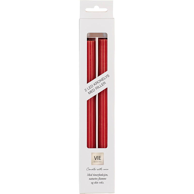 Vie Selected Crown-lampor 2-pack 24 cm LED-rill röd